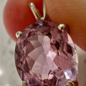 Pink Kunzite pendant in sterling silver